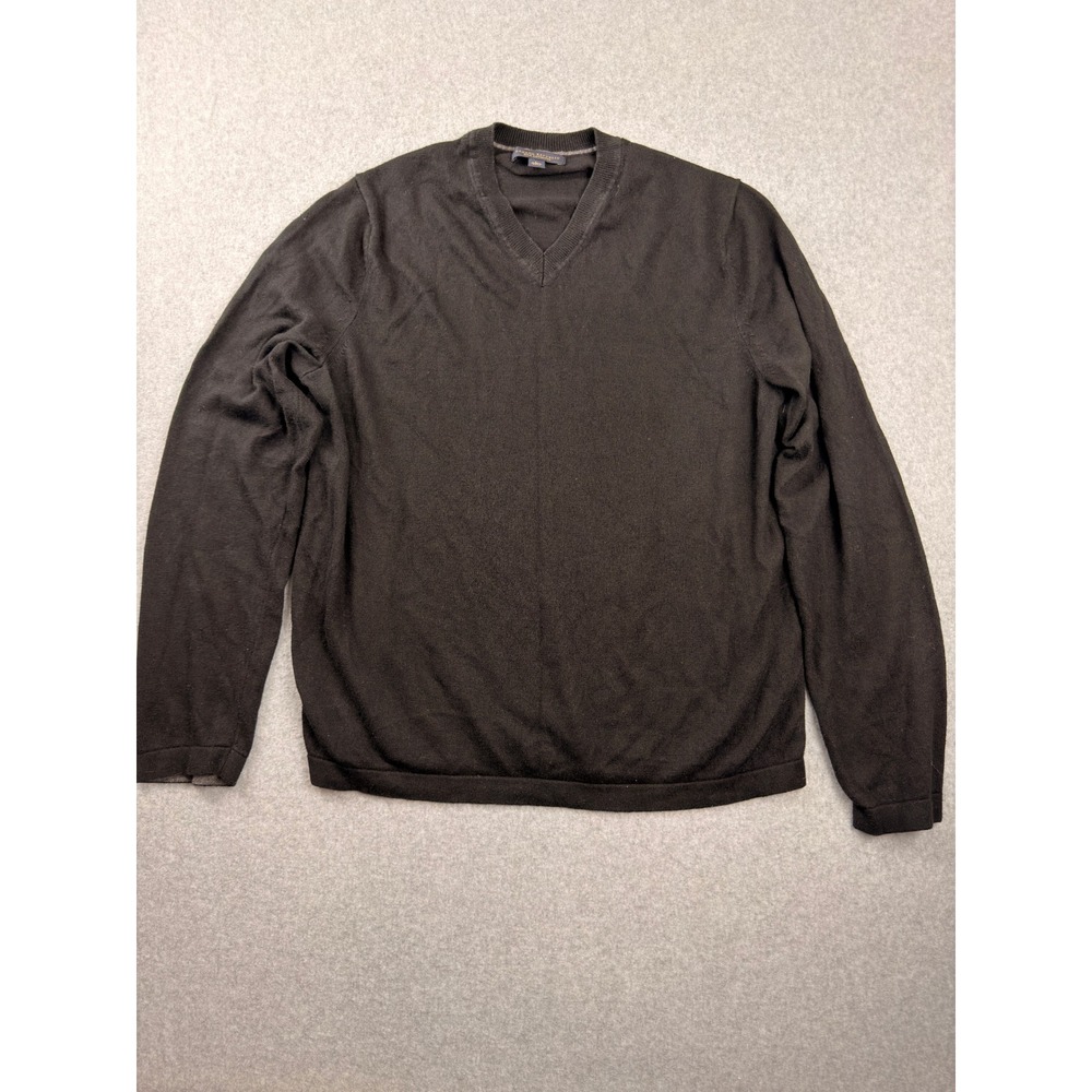 Banana Republic Mens Black Silk Cashmere V-Neck Sweater Size L 606322